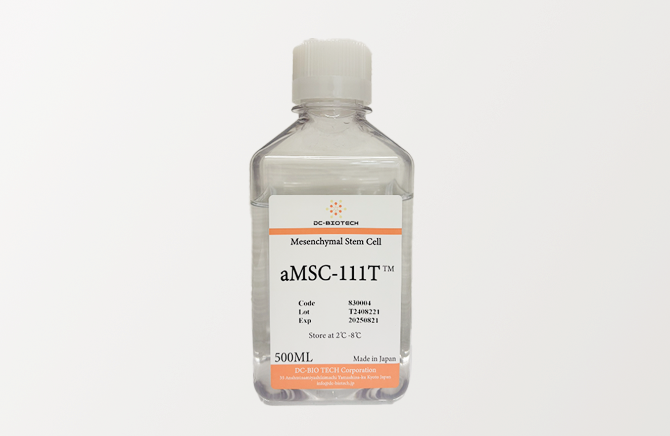 DC-BIOTECH独自開発の幹細胞培養液aMSC111Tのボトル